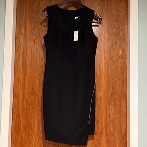 Milly sleeveless zippered bottom black dress